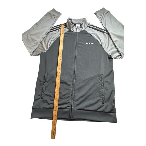 Adidas Essentials Warm-Up 3-Stripes Track‎ Jacket Mens Large Gray Running Gym - Picture 9 of 16